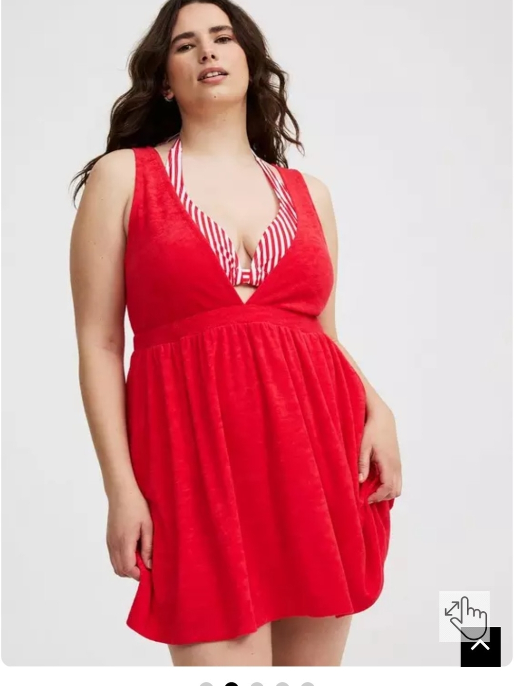 NWOT Torrid Terry Cloth Red V-Neck Swim Coverup Dress